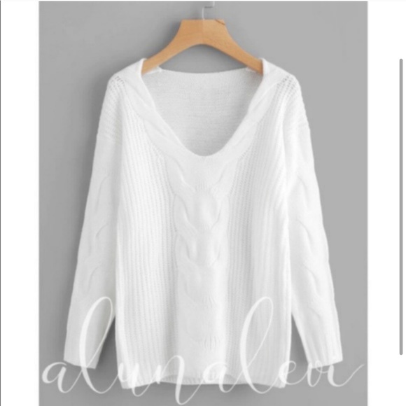 Last! Boutique chunky oversized knit white sweater - Picture 2 of 3